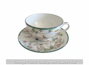 Vintage-Floral-Teacup-and-Saucer-Set