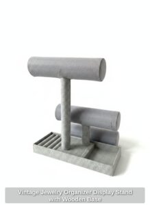 Vintage-Jewelry-Organizer-Display-Stand-with-Wooden-Base