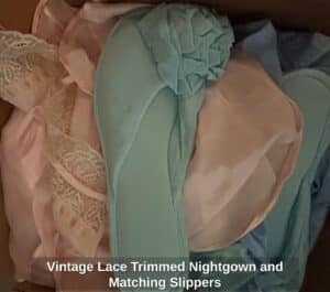 Vintage-Lace-Trimmed-Nightgown-and-Matching-Slippers