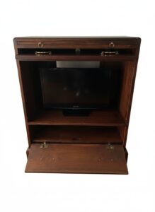 Vintage-Mahogany-Media-Console-or-Armoire-with-Fold-Down-Door
