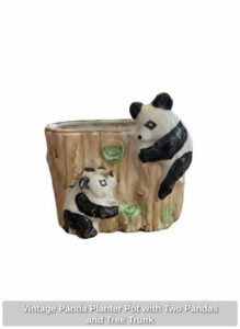 Vintage-Panda-Planter-Pot-with-Two-Pandas-and-Tree-Trunk