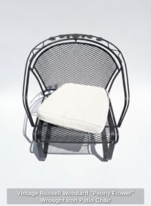 Vintage-Russell-Woodard-Peony-Flower-Wrought-Iron-Patio-Chair-second-image