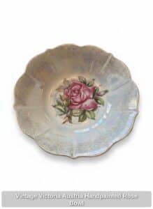Vintage-Victoria-Austria-Handpainted-Rose-Bowl