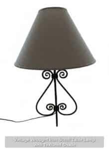 Vintage-Wrought-Iron-Scroll-Table-Lamp-with-Textured-Shade