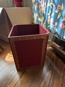 Vintiquewise-Red-Decorative-Wooden-Vintage-Book-Shaped-Waste-Bin