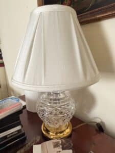 Waterford-Crystal-Table-Lamp-with-Pleated-Shade