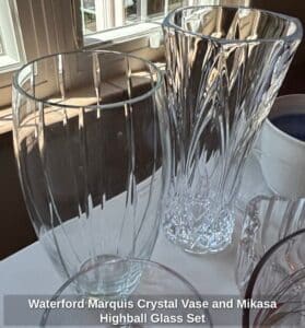 Waterford-Marquis-Crystal-Vase-and-Mikasa-Highball-Glass-Set