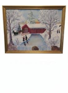 Winter-Delight-Covered-Bridge-Painting-by-Emma-Schrock