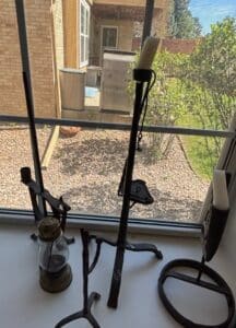 Wrought-Iron-Candlestick-Set-with-Lantern