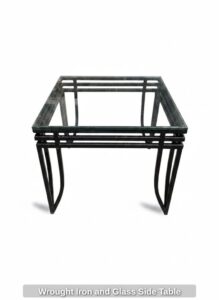 Wrought-Iron-and-Glass-Side-Table