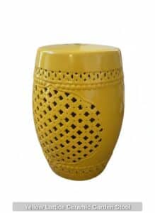 Yellow-Lattice-Ceramic-Garden-Stool