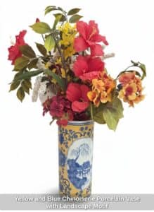 Yellow-and-Blue-Chinoiserie-Porcelain-Vase-with-Landscape-Motif