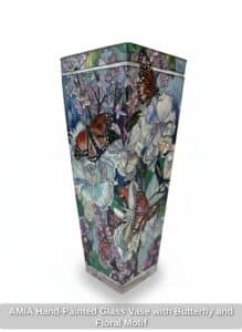 AMIA-Hand-Painted-Glass-Vase-with-Butterfly-and-Floral-Motif