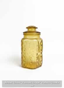 Amber-Glass-Paneled-Grape-Pattern-Cookie-Jar