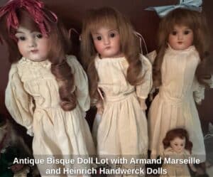 Antique-Bisque-Doll-Lot-with-Armand-Marseille-and-Heinrich-Handwerck-Dolls