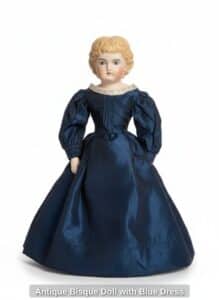 Antique-Bisque-Doll-with-Blue-Dress