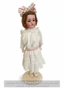 Antique-French-Bisque-Doll-by-Jumeau-with-Mohair-Wig-and-Lace-Dress