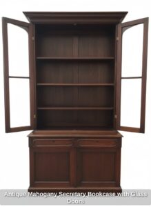 Antique-Mahogany-Secretary-Bookcase-with-Glass-Doors