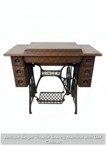 Antique-Singer-Treadle-Sewing-Machine-with-Oak-Cabinet