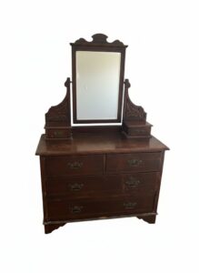 Antique-Victorian-Walnut-Three-Drawer-Chest-with-Mirror