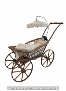 Antique-Wicker-Doll-Pram-with-Parasol-second-image