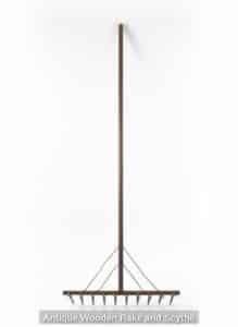 Antique-Wooden-Rake-and-Scythe