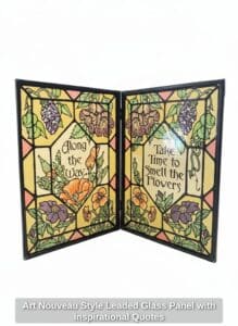Art-Nouveau-Style-Leaded-Glass-Panel-with-Inspirational-Quotes