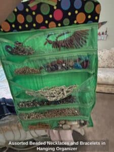Assorted-Beaded-Necklaces-and-Bracelets-in-Hanging-Organizer-second-image