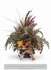Autumn-Harvest-Floral-Arrangement-with-Squirrel-Accent