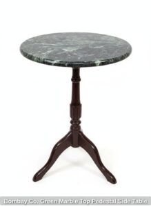 Bombay-Co.-Green-Marble-Top-Pedestal-Side-Table