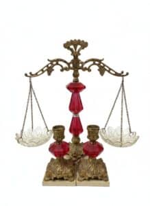 Brass-Scales-of-Justice-Candlestick-Holder-with-Red-Crystal-Accents