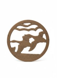 Brass-Trivet-with-Flying-Geese-Motif