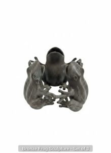 Bronze-Frog-Sculpture-Set-of