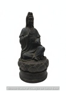 Bronze-Statue-of-Guanyin-on-Lotus-Base