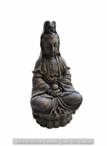 Bronze-finish-Seated-Quan-Yin-Statue