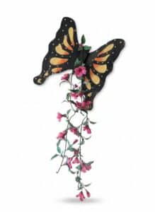 Butterfly-with-Trailing-Flowers-Wall-Art