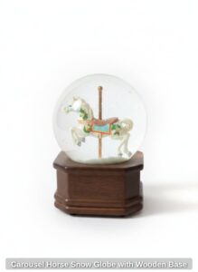 Carousel-Horse-Snow-Globe-with-Wooden-Base