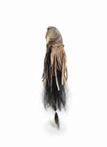 Carved-Animal-Horn-with-Leather-Fringe-and-Hair-Tassel-Eagle-Head-second-image