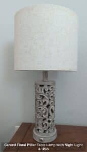 Carved-Floral-Pillar-Table-Lamp-with-Night-Light-USB