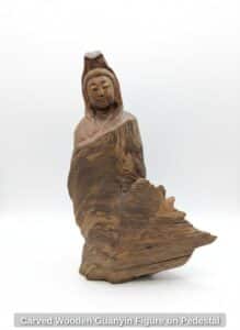 Carved-Wooden-Guanyin-Figure-on-Pedestal