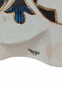 Ceramic-Bison-Statue-with-Inlay-and-Signature-second-image