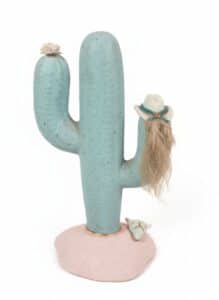 Ceramic-Saguaro-Cactus-Figurine-with-Cowboy-Hat