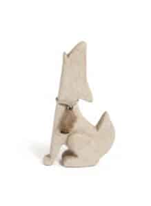 Ceramic-Sculpture-of-a-Howling-Coyote