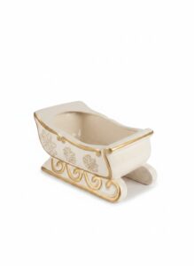 Ceramic-Sleigh-Planter-with-Gold-Trim