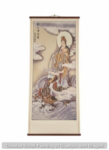 Chinese-Scroll-Painting-of-Guanyin-with-Dragon