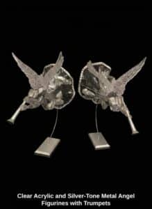 Clear-Acrylic-and-Silver-Tone-Metal-Angel-Figurines-with-Trumpets