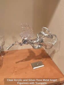 Clear-Acrylic-and-Silver-Tone-Metal-Angel-Figurines-with-Trumpets-second-image