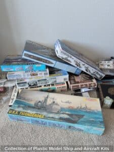 Collection-of-Plastic-Model-Ship-and-Aircraft-Kits