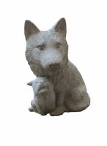 Concrete-Fox-and-Cub-Garden-Statue