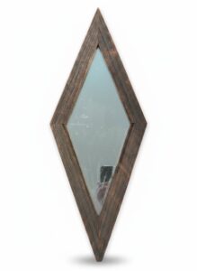Diamond-Shaped-Rustic-Wood-Frame-Mirror